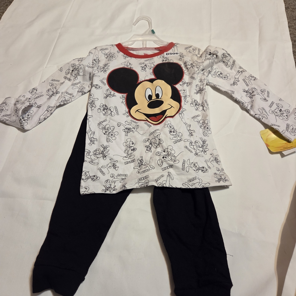 Disney Mickey Mouse Kids Pajama Set - White and Black